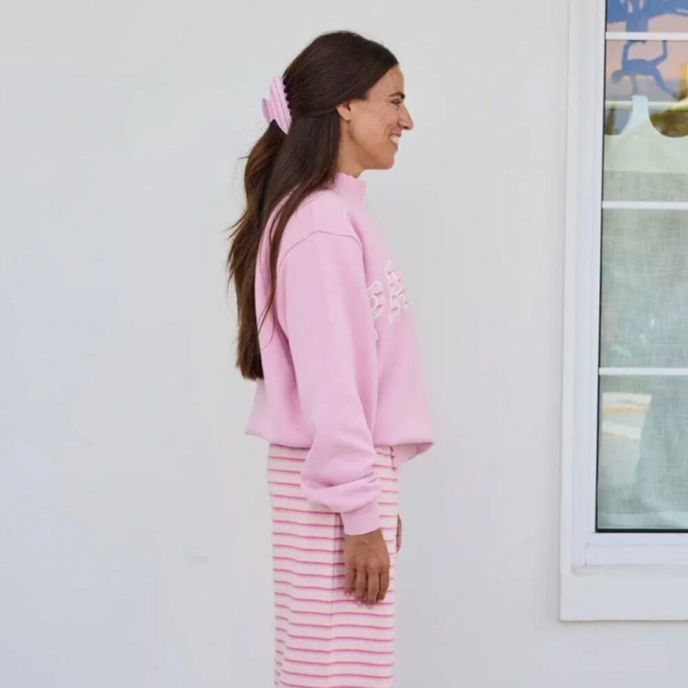 PARKE Varsity Heritage Mockneck in Sweetpea- Sold Out Size S/M - Picture 2 of 2